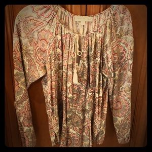 Vintage inspired paisley print top